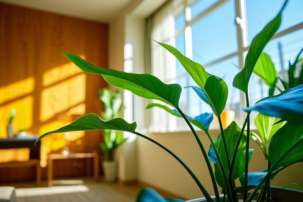 Indoor green plant in modern living room